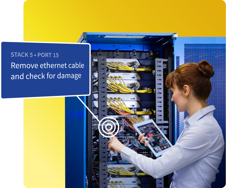 IT-Server-Maintenance-Assist AR Instructions on Server Rack