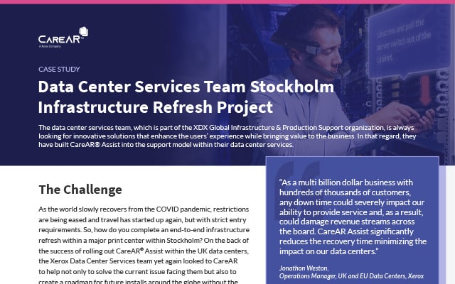 Xerox Data Center Services Stockholm Case Study