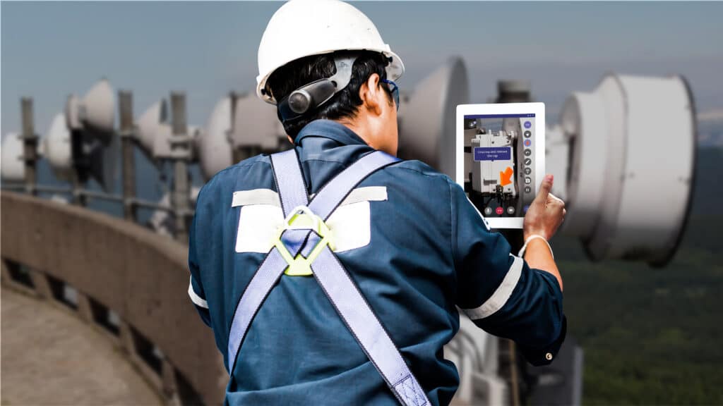 CareAR Assist Telecom Worker on Rooftop