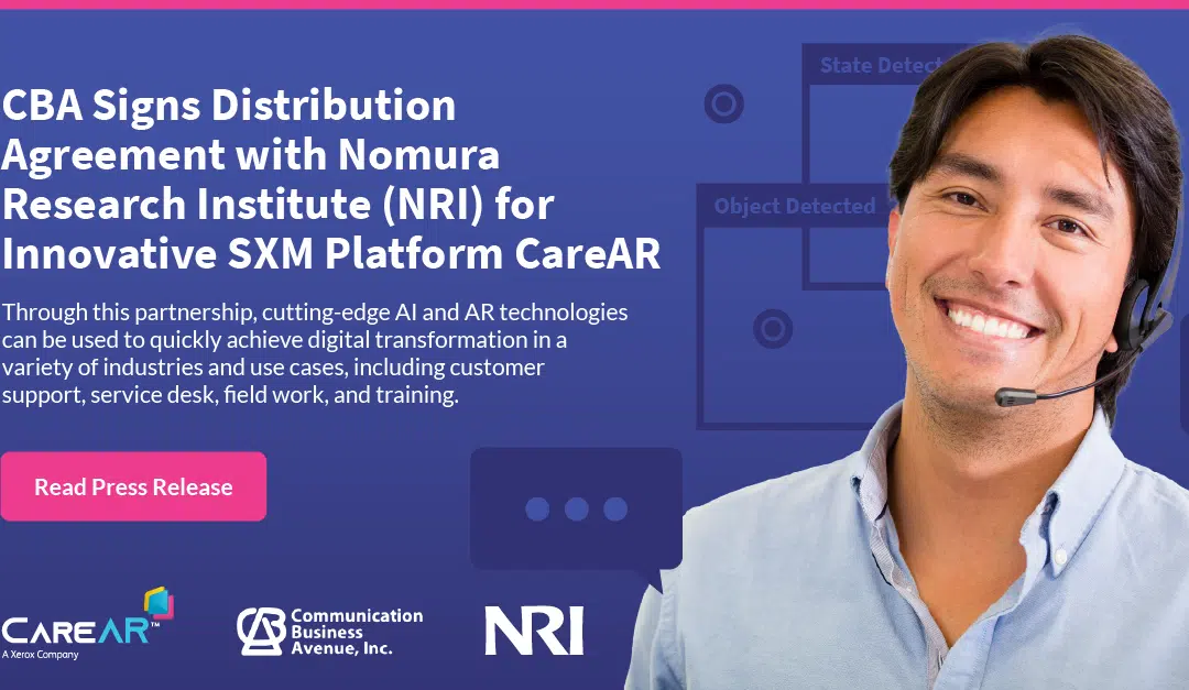 CBA Signs Distribution Agreement with Nomura Research Institute (NRI) for Innovative SXM Platform CareAR