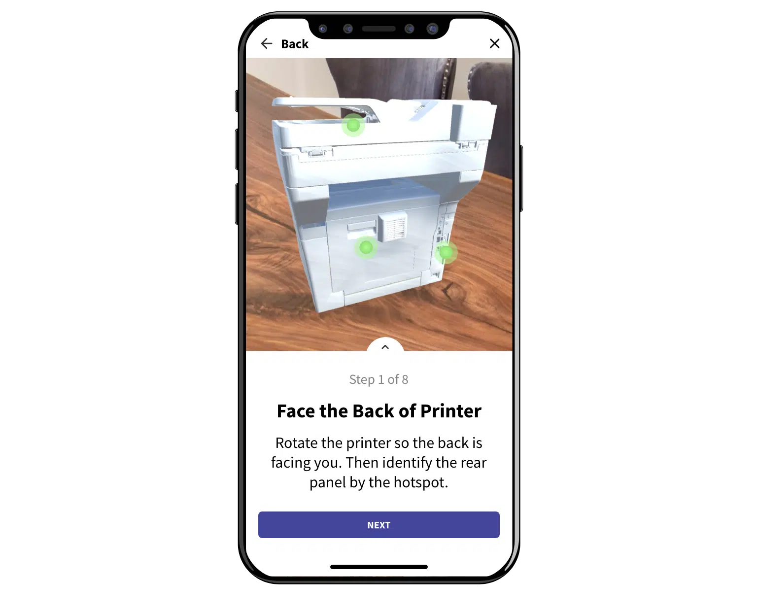CareAR Instruct for Xerox step-by-step instructions augmented reality