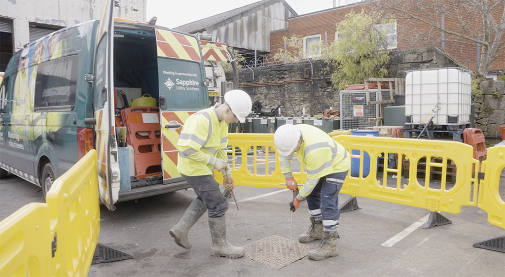 Sapphire Utility Solutions workers repairing sewer