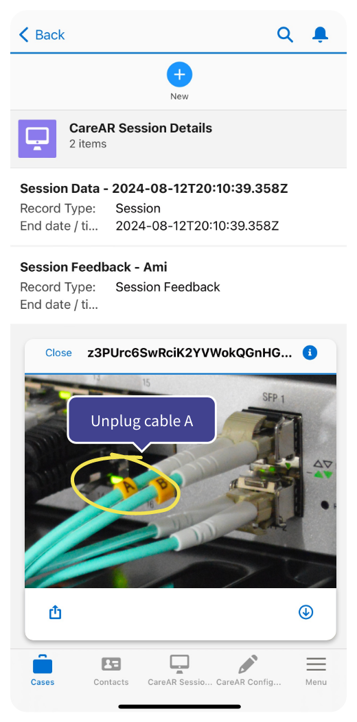 Save AR remote assist session to work order