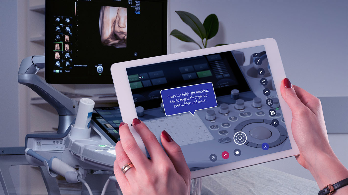 visual support on sonogram machine